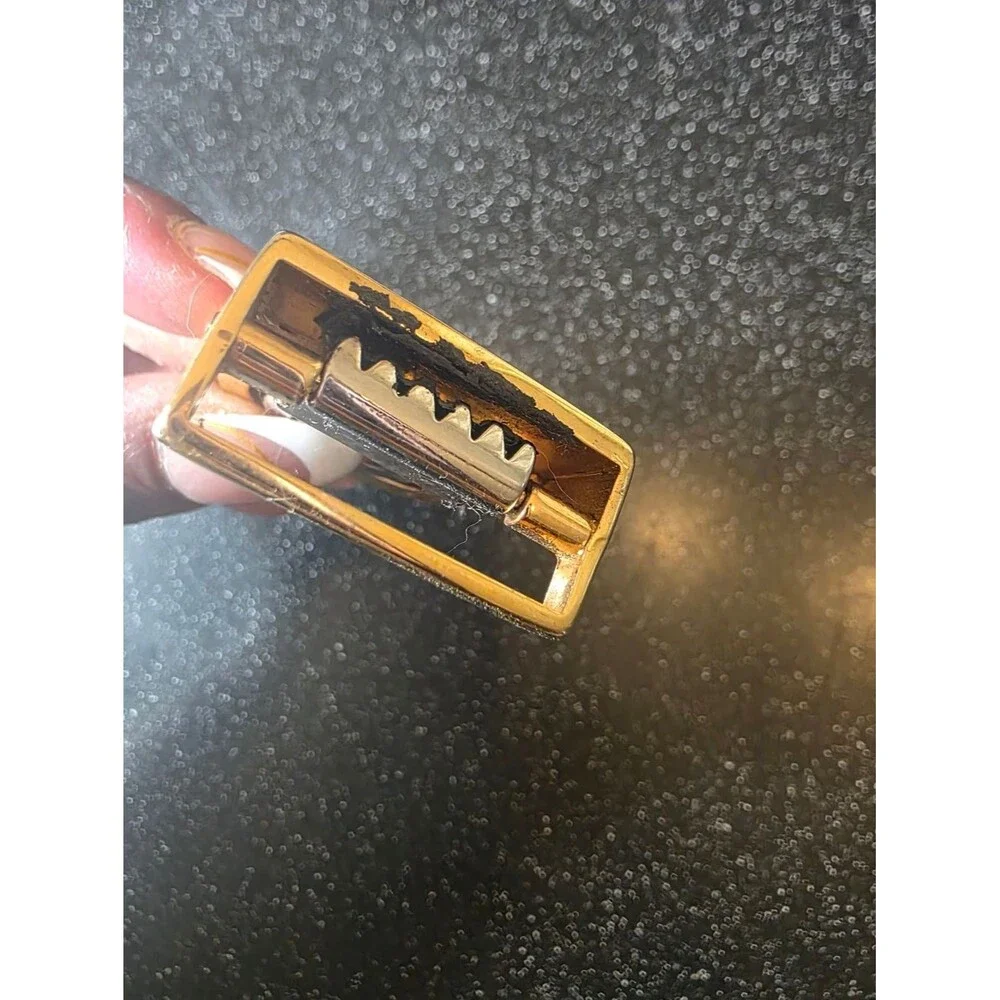 Vintage Valentino Gold & Silver Tone Belt Buckle Small